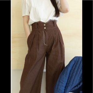 House Of Sunny - Pleats Trousers in Roasted Pecan - NWOT